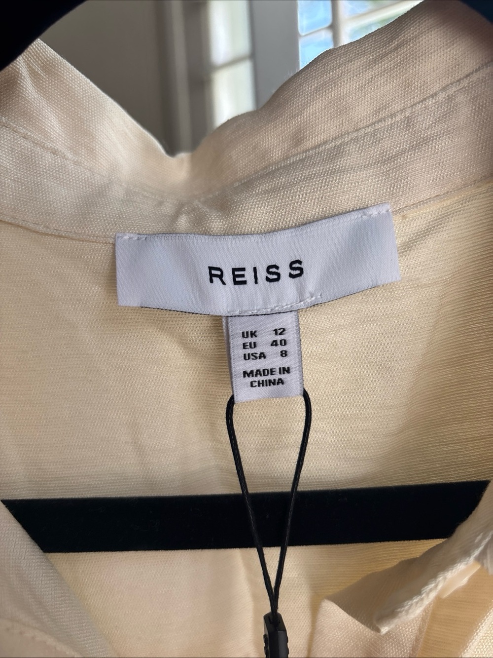 NWT Reiss Morgan Sleeveless Midi Shirt Dress Size 8 Cream - Picture 5 of 12